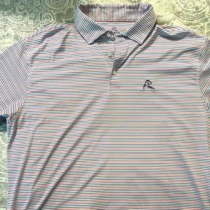 Reds/Navy Striped Rhoback Performance Polo